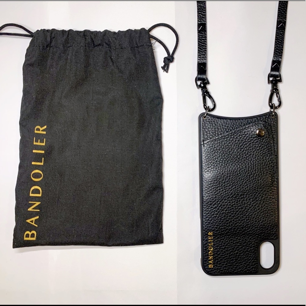 Pebble Leather Crossbody Bandolier (iPhone XS Max)